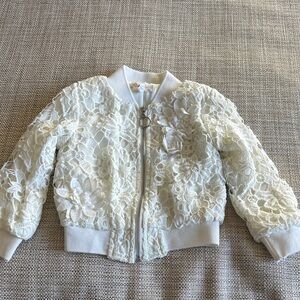 Truly Me Cream Lace Kids Jacket